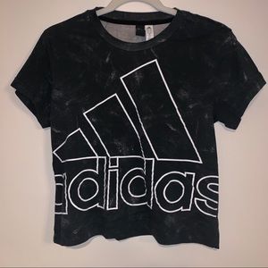 Black Cropped Adidas T-Shirt